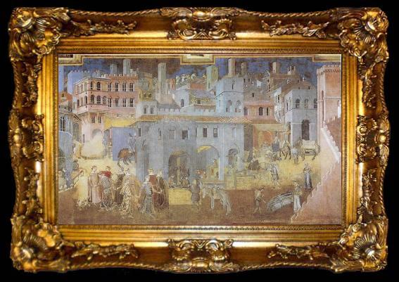 framed  Ambrogio Lorenzetti Life in the City, ta009-2